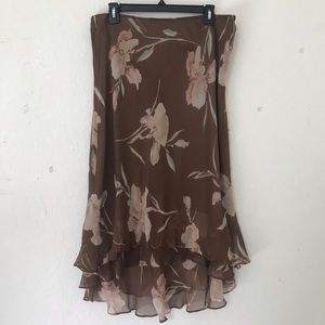 Pretty Brown Flowy Skirt